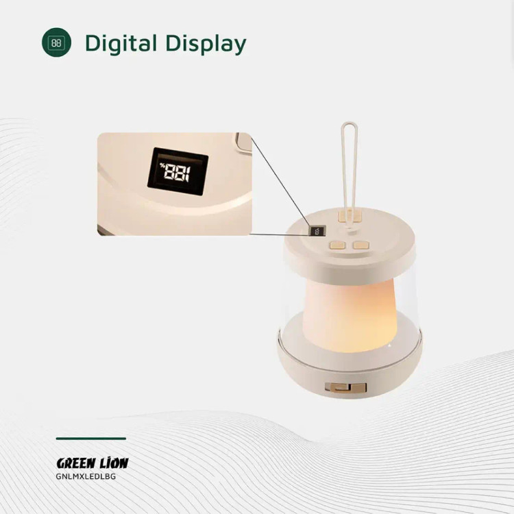 چراغ LED شارژی گرین لاین مدل Lumex به همراه ریسه LED داخلی - بژ