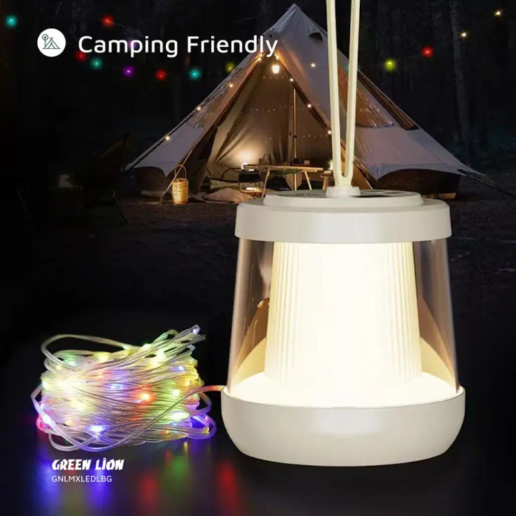 چراغ LED شارژی گرین لاین مدل Lumex به همراه ریسه LED داخلی - بژ