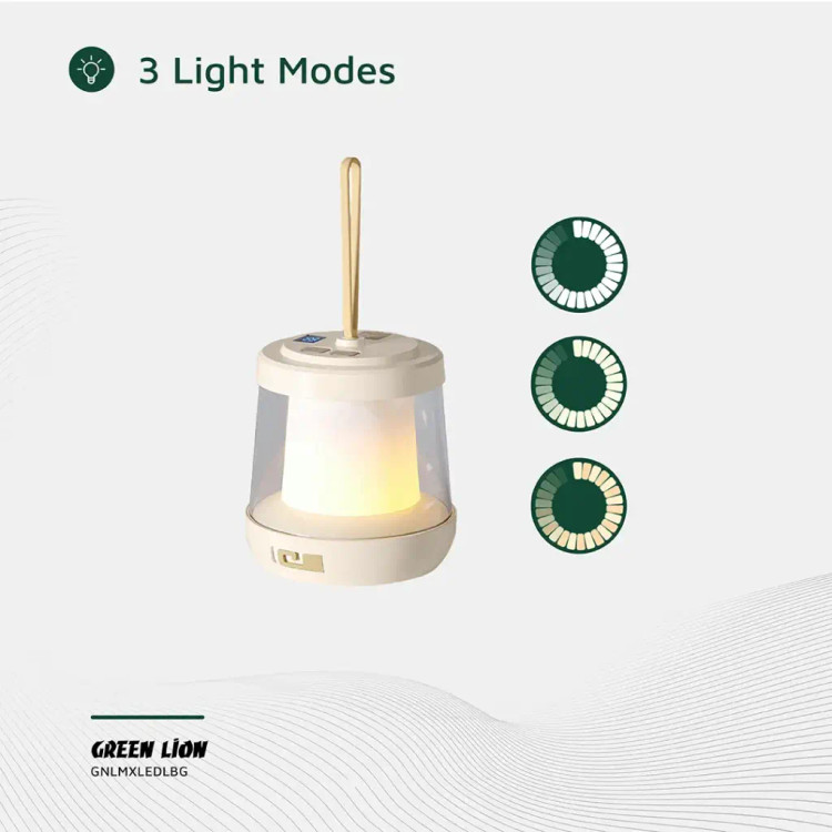 چراغ LED شارژی گرین لاین مدل Lumex به همراه ریسه LED داخلی - بژ